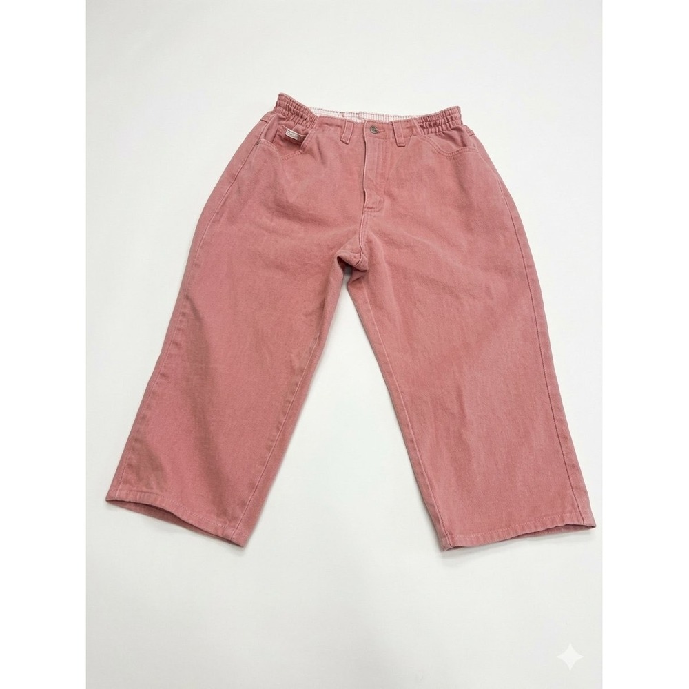 Lee Vintage Denim Pants Womens 10 Pet Pink Good High Waist Wide Leg USA Made